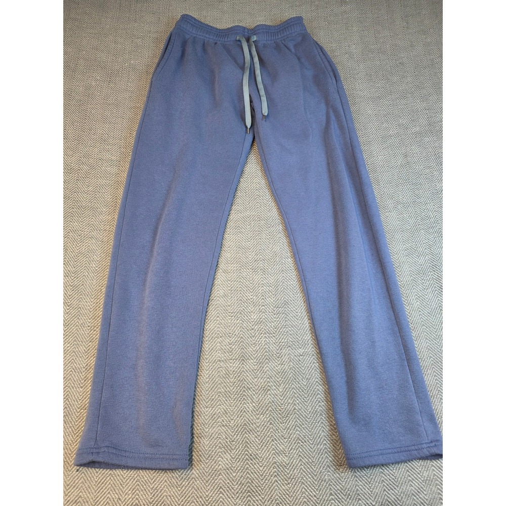 Real Essentials Mens Blue Gray Fleece Straight Leg Sweatpants Large RN166455